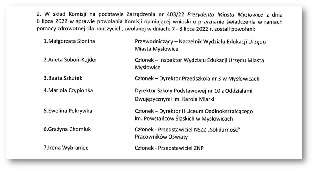 Skład Komisji na 07-08.07.2022